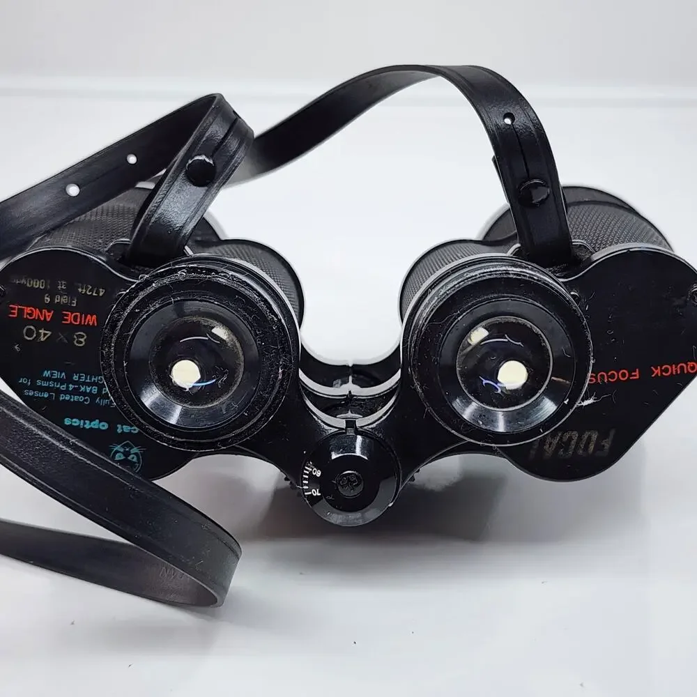 Vintage FOCAL Siam Cat Binoculars 8x40 Wide Angle Quick Focus FOR PARTS